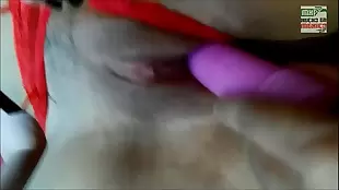 Cute Mexican girl allows herself to masturbate, imagining a teenage purple vibrator